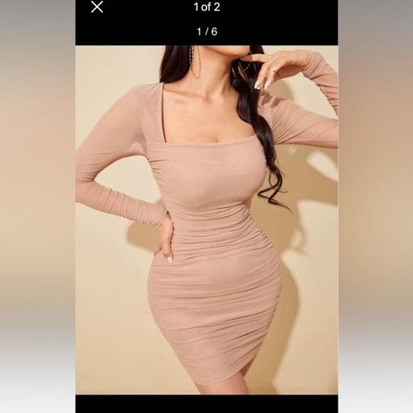 Square Neck Bodycon Dress - Picture 1 of 4